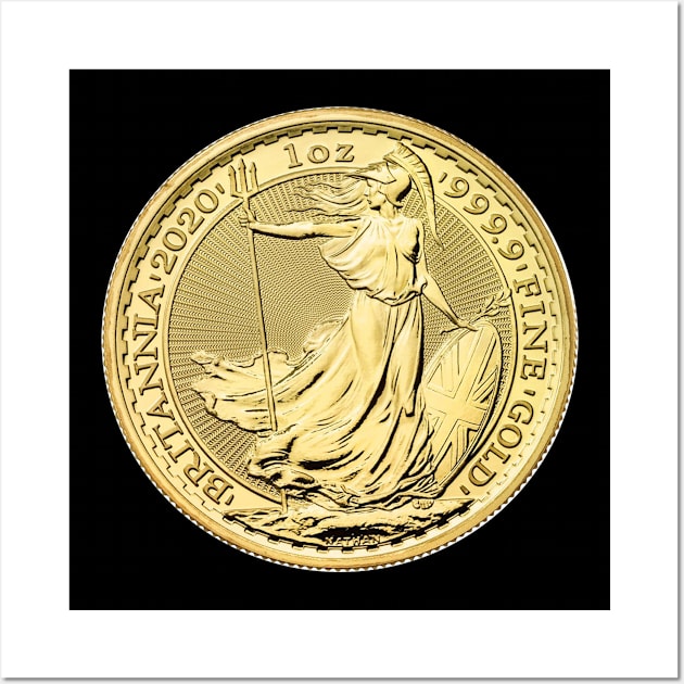 Gold Britannia Bullion Coin Wall Art by zap